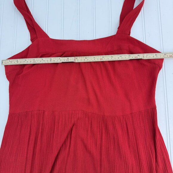Knox Rose Red Tiered Boho Peasant Long Sleeveless Maxi Dress Large Flowy Bright - Picture 5 of 9